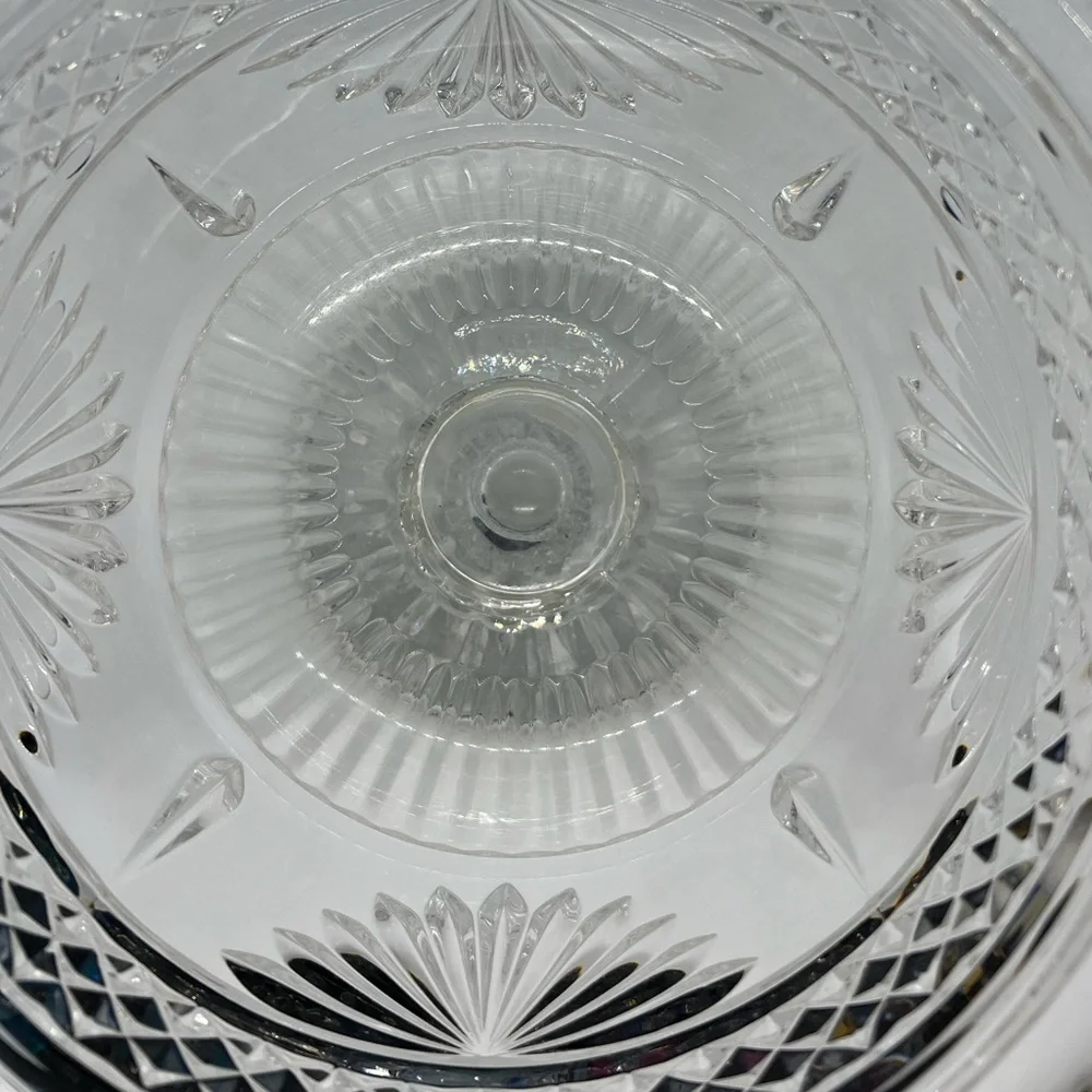 Vintage Lead Crystal Pedestal Glass Bowl Centerpiece